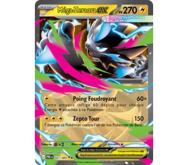 Méga-Zeraora-ex Pv 270 027/084 - Carte Double Rare - Méga-Évolution Nuit Noire
