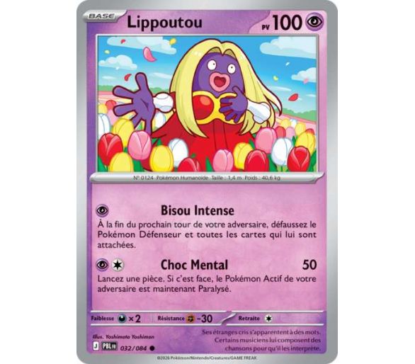 Lippoutou Pv 100 032/084 - Carte Commune Reverse - Méga-Évolution Nuit Noire