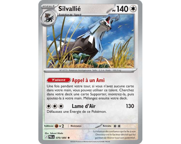 Silvallié Pv 140 070/084 - Carte Rare Holographique - Méga-Évolution Nuit Noire