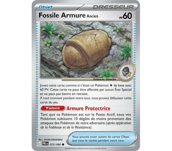Objet Fossile Armure Ancien 072/084 - Carte Commune - Méga-Évolution Nuit Noire
