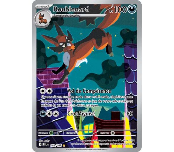 Roublenard Pv 100 092/084 - Carte Illustration Rare - Méga-Évolution Nuit Noire