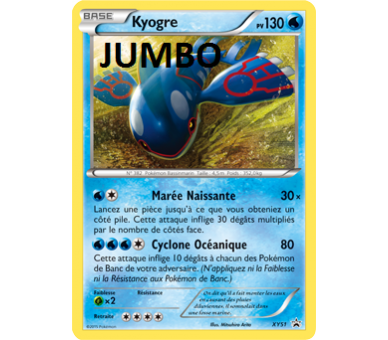 Carte grande taille JUMBO Kyogre 130 pv - XY51