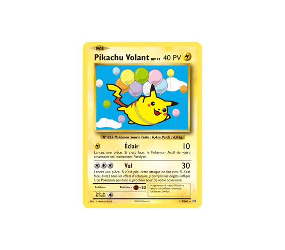 Pikachu Volant niv.12 - 40 Pv - 110/108 - XY12 Evolutions Carte Secrète