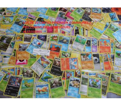 20 cartes pokemon communes