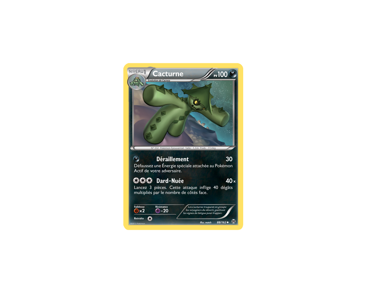 Cacturne Pv 100 Carte Peu Commune - 88/162 - XY08