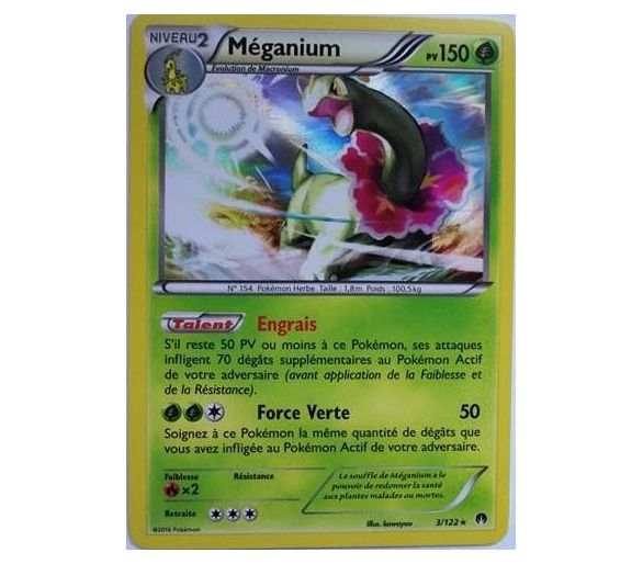 Méganium Pv 150 Carte Holo Rare - 3/122 - XY9