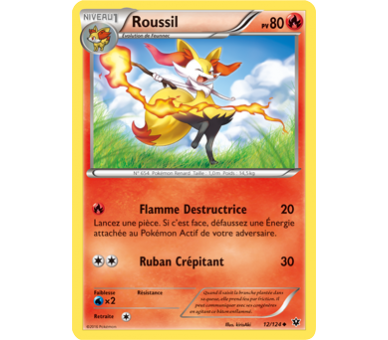 Roussil Carte Peu Commune Pv 80 - 12/124 - XY10