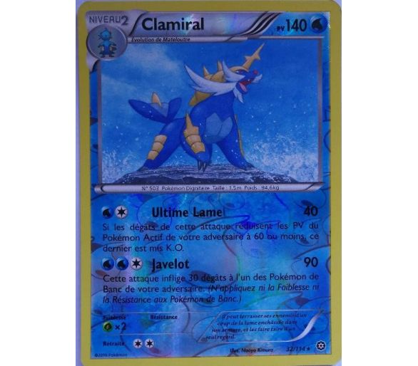 Clamiral Carte Reverse Rare 140 Pv - 32/114 - XY11