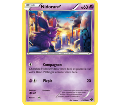 Nidoran Carte Commune 60 Pv - 43/114 - XY11