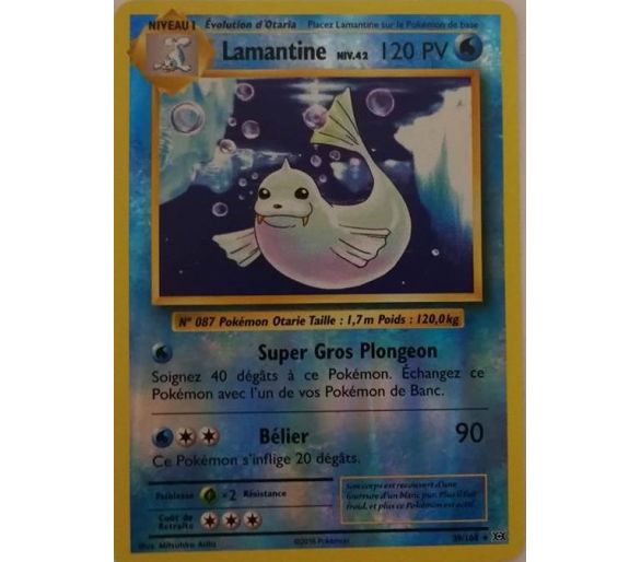 Lamantine Carte Reverse Rare 120 Pv - XY12 - 29/108