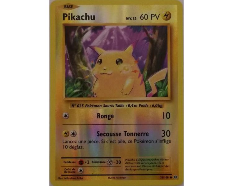Pikachu Carte Reverse Commune 60 Pv - XY12 - 35/108