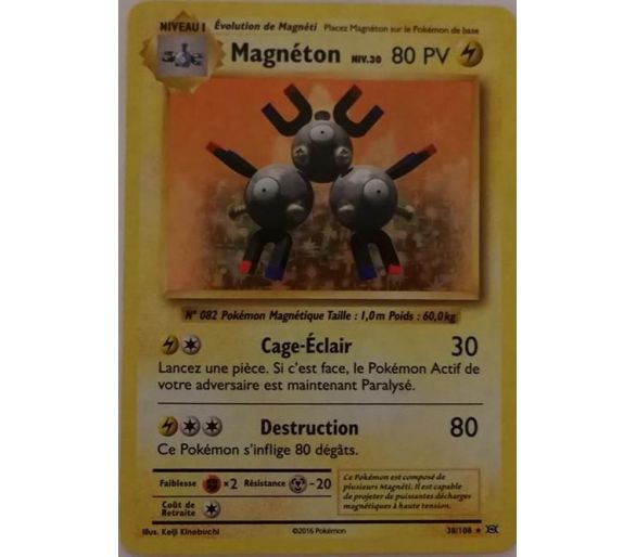Magnéton Carte Holo Rare 80 Pv - XY12 - 38/108