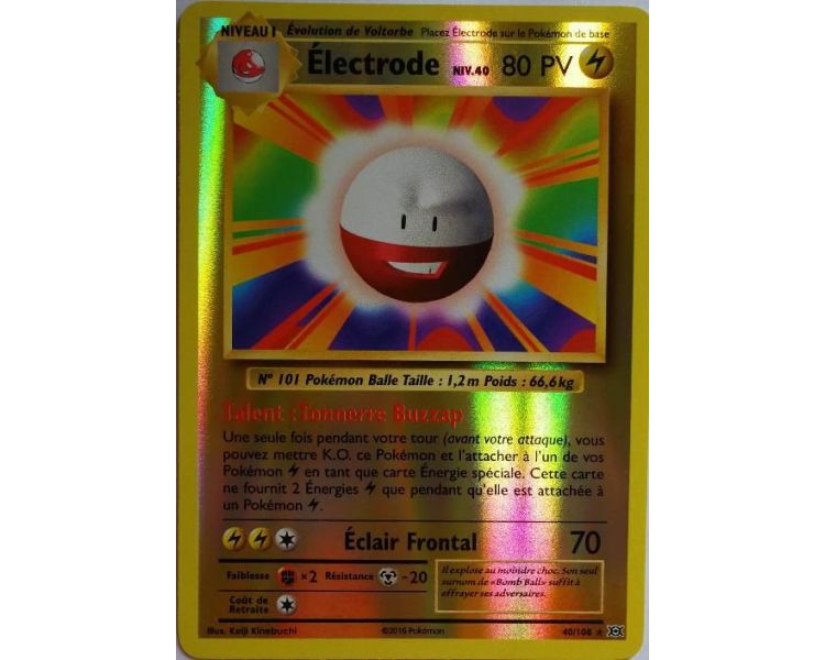 Electrode Carte Reverse Rare 80 Pv - XY12 - 40/108