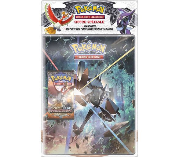 Pack Promo Cahier Range Carte Pokémon SL3 - Ombres Ardentes - Grand Format A4 + 1 booster SL3 Français