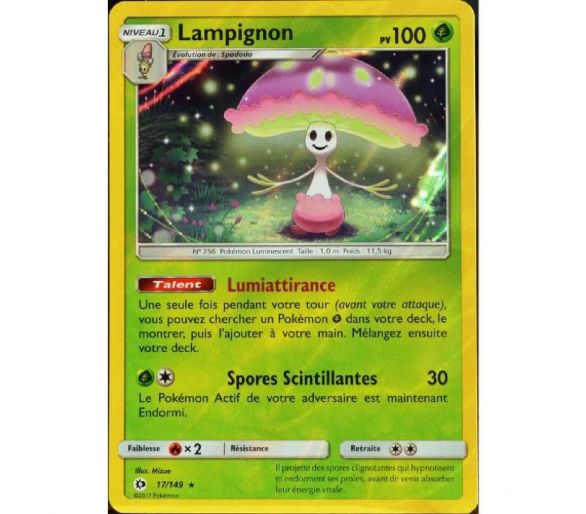 Lampignon Carte Holo Rare 100 Pv - Soleil Et Lune - 17/149