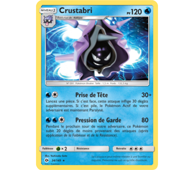 Crustabri Carte Rare 120 Pv - Soleil Et Lune - 34/149