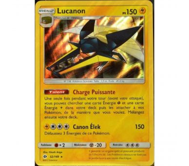 Lucanon Carte Holo Rare 150 Pv - Soleil Et Lune - 52/149