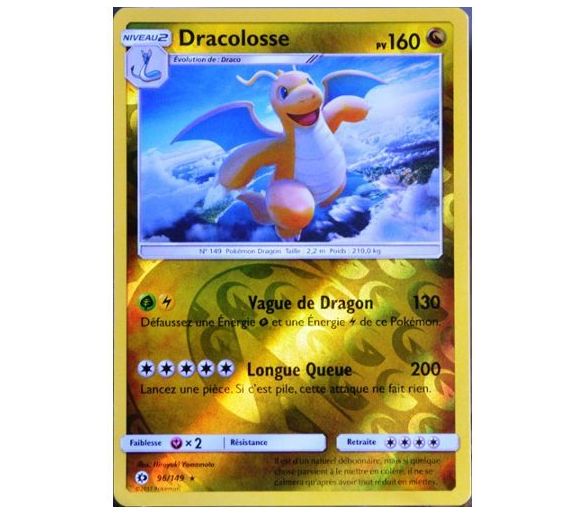 Dracolosse Carte Reverse Rare 160 Pv Soleil Et Lune 96 149 Sole