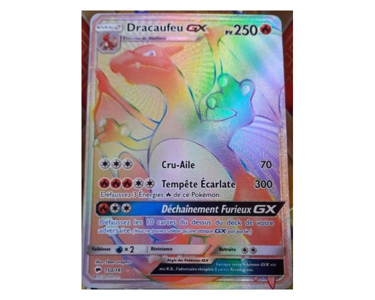 Dracaufeu Gx 250 Pv Carte Pokémon Secrète Arc-En-Ciel - SL3 - 150/147