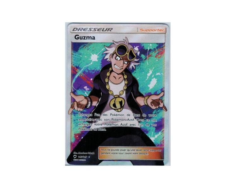 Guzma Carte Pokémon Dresseur Full Art - Soleil et Lune Ombres Ardentes - 143/147