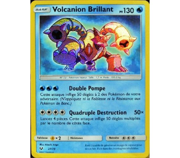 Volcanion Brillant Carte Rare 130 Pv - SL 3.5 - 27/73