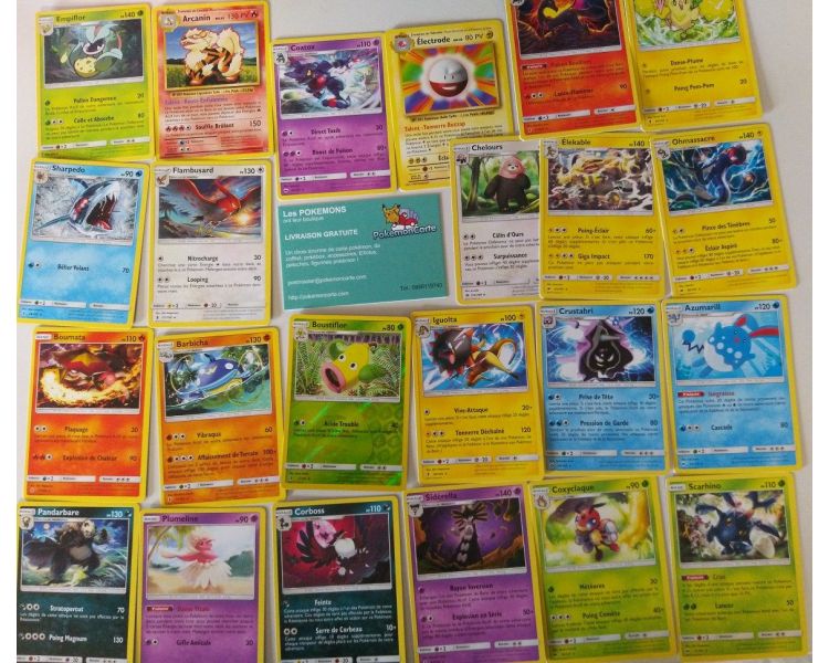 lot de 20 cartes rares pokémon