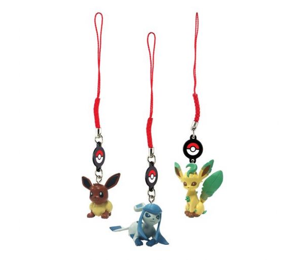3 Porte-Clés Goodies Pokémon avec Evoli Givrali et Phyllali