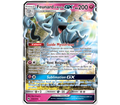 Carte Pokémon Feunard d Alola GX pv 200 132/214 SL8 - Tonnerre Perdu VF Neuf