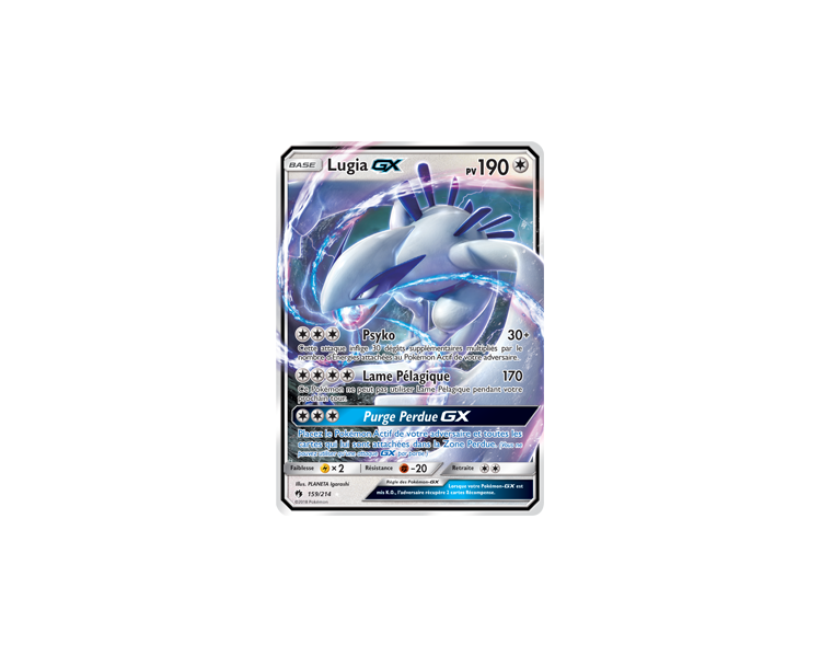 Carte Pokémon Gx : Lugia GX pv 190 159/214 de SL08 Tonnerre Perdu