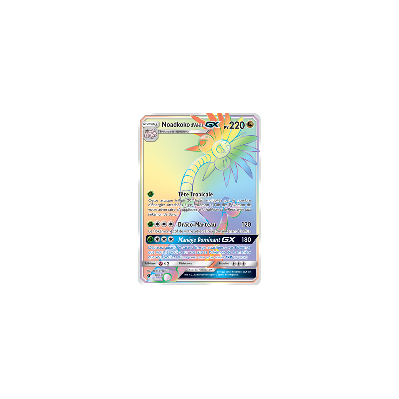 Noadkoko D Alola Gx Carte Arc En Ciel Secrete Sl4 118 111 Carte P