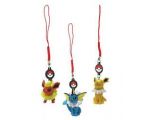 3 Porte-Clés Goodies Pokémon avec Evoli Voltali Aquali