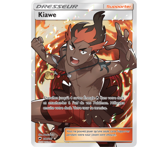 Kiawe Carte Pokémon Dresseur Full Art - Soleil et Lune Ombres Ardentes - 144/147