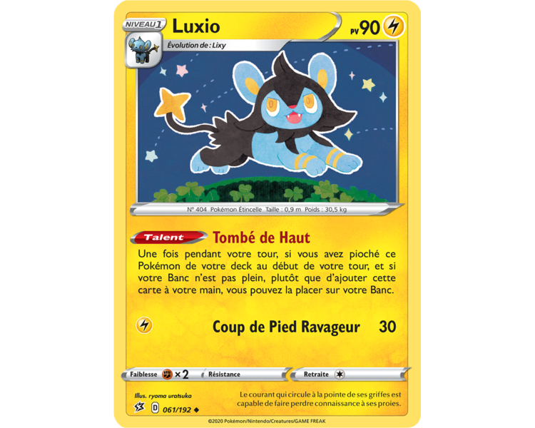 Luxio Pv 90 61/192 - Carte Peu Commune - Epée et Bouclier - Clash des rebelles