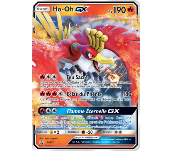 Ho-Oh Gx Carte Pokémon 190 Pv - SM 57 Etoile Promo