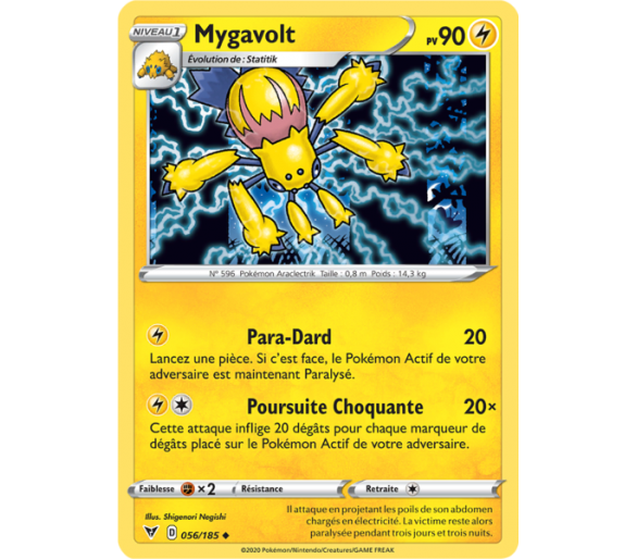 Mygavolt Pv 90 056/185 - Carte Peu Commune - Épée et Bouclier 4 - Voltage Éclatant