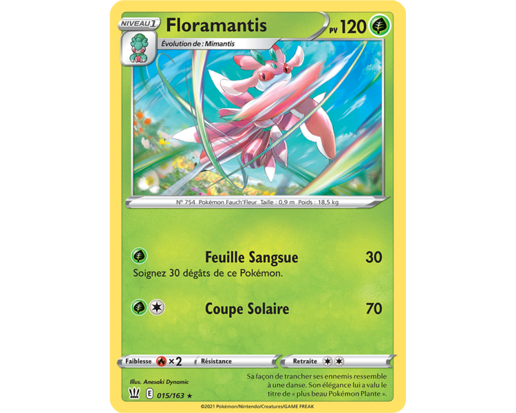 Floramantis Pv 120 015/163 - Carte Rare - Épée et Bouclier 5 - Styles de Combat