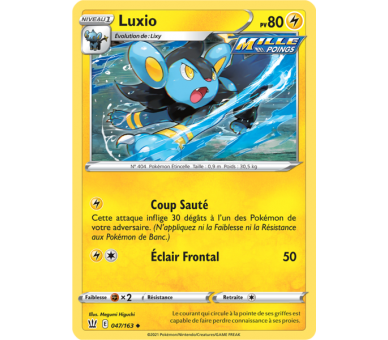 Luxio Pv 80 047/163 - Carte Peu Commune - Épée et Bouclier 5 - Styles de Combat