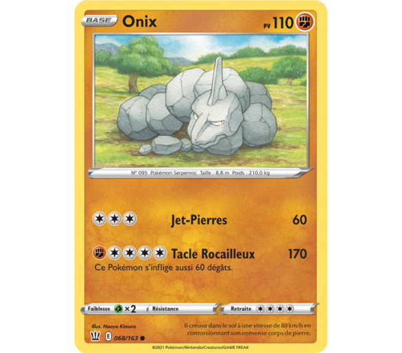  Onix Pv 110 068/163 - Carte Commune - Épée et Bouclier 5 - Styles de Combat