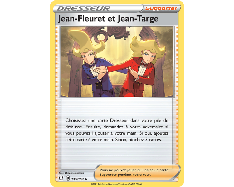 Dresseur Jean-Fleuret et Jean-Targe - Carte Peu commune 135/163 - Épée et Bouclier 5 - Styles de Combat