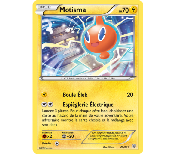 Carte Pokémon reverse Motisma pv 70 - 29/98