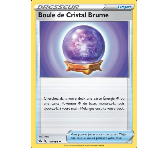 Objet Boule de Cristal Brume 140/198 - Carte Peu Commune Reverse - Épée et Bouclier - Règne de Glace