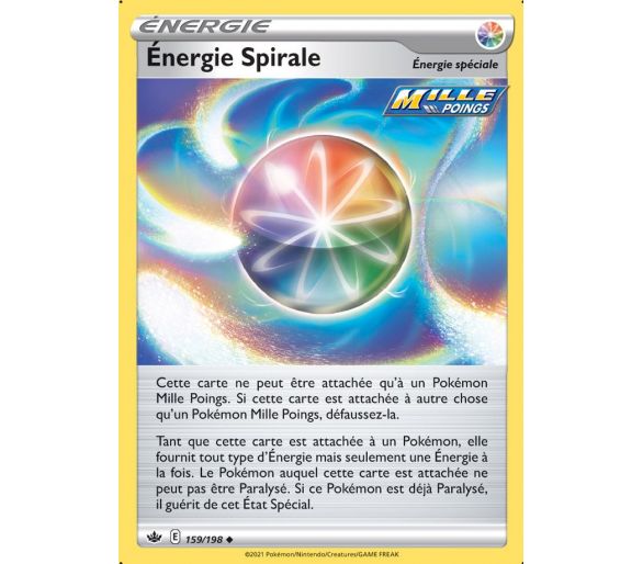 Energie Spirale Mille Poings 159/198 - Carte Peu Commune  - Épée et Bouclier - Règne de Glace