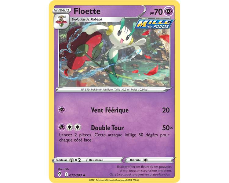 Floette Pv 70 072/203 - Carte Peu Commune - Épée et Bouclier - Évolution Céleste