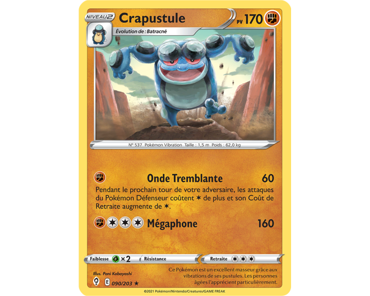 Crapustule Pv 170 090/203 - Carte Rare - Épée et Bouclier - Évolution Céleste