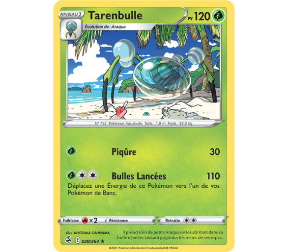 Tarenbulle Pv 120 020/264 - Carte Rare Reverse - Épée et Bouclier - Poing de Fusion