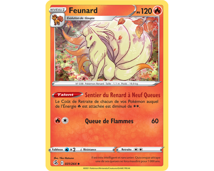 Feunard Pv 120 031/264 - Carte Peu Commune - Épée et Bouclier - Poing de Fusion