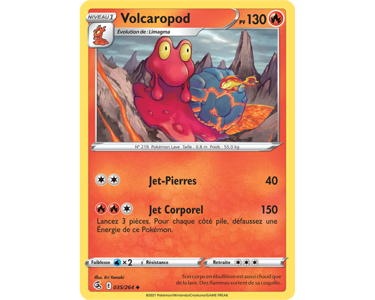 Volcaropod Pv 130 035/264 - Carte Peu Commune - Épée et Bouclier - Poing de Fusion