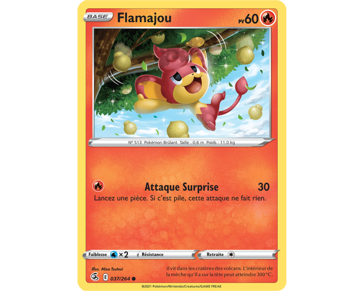 Flamajou 037/264 Épée et Bouclier Poing de Fusion EB08 Carte Pokemon