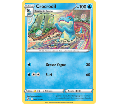 Crocrodil Pv 100 056/264 - Carte Peu Commune - Épée et Bouclier - Poing de Fusion