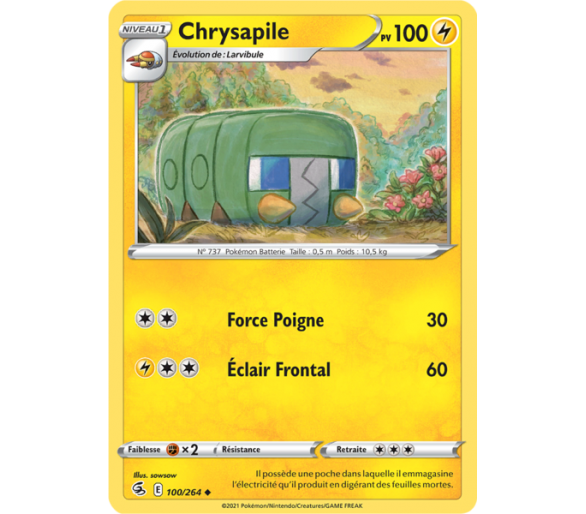 Chrysapile Pv 100 100/264 - Carte Peu Commune - Épée et Bouclier - Poing de Fusion